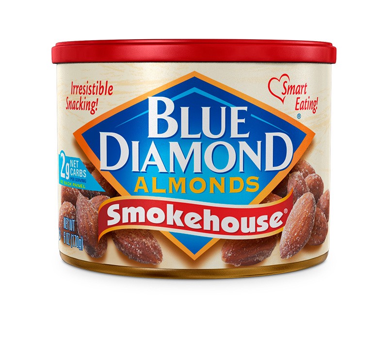 slide 1 of 4, Blue Diamond, Smokehouse Almonds, 6oz Can, 6 oz