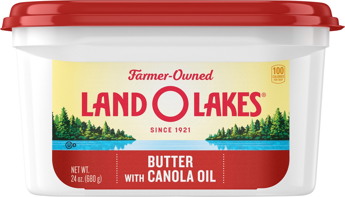 slide 1 of 9, Land O'Lakes Butter With Canola Oil, 24 oz