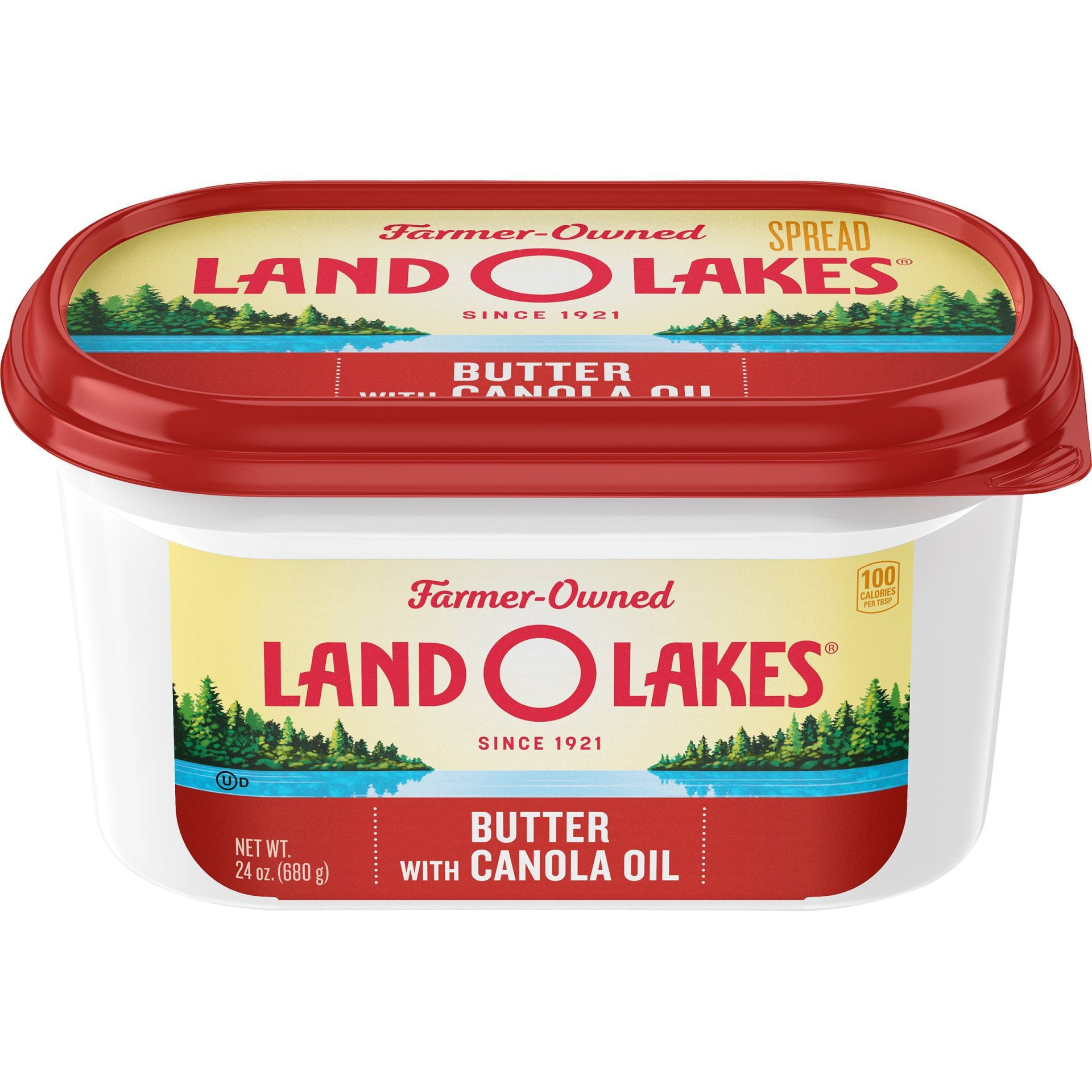 slide 1 of 8, Land O'Lakes Butter With Canola Oil, 24 oz