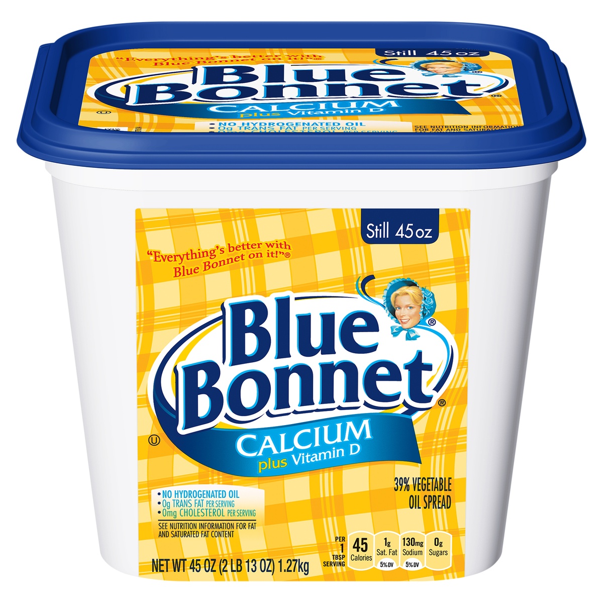 slide 1 of 1, Bluebonnet Nutrition Calcium Fortified Margarine Spread, 45 oz