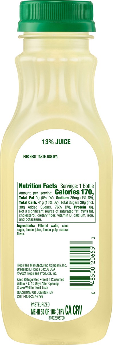 slide 10 of 11, Tropicana Lemonade, 11 fl oz