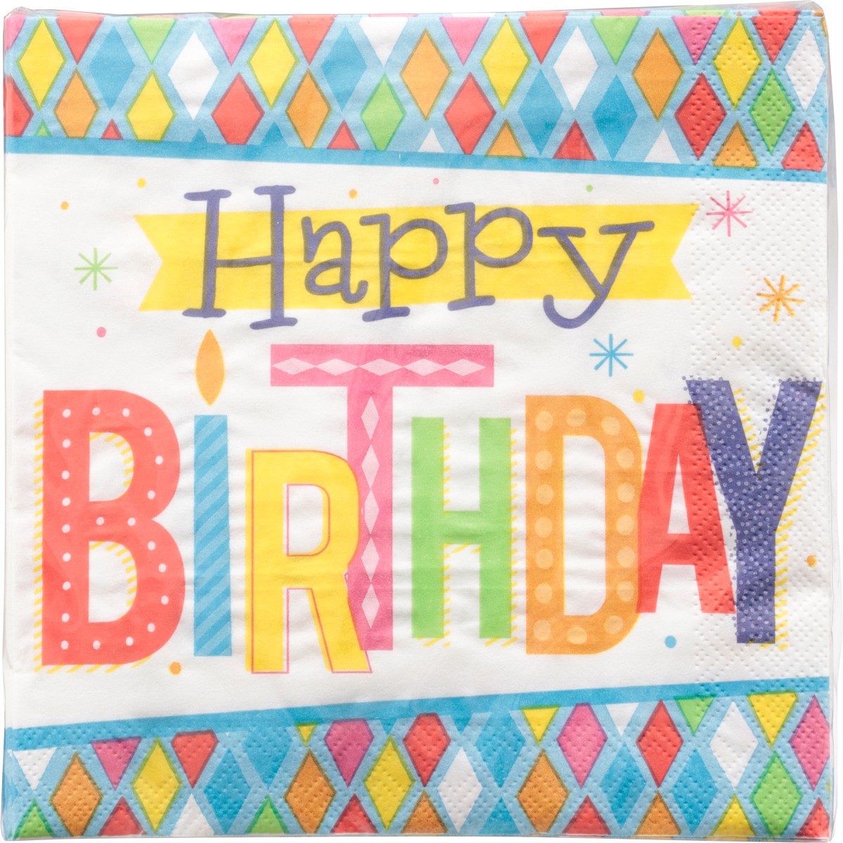 slide 8 of 9, Party Creations 2 Ply Bright Birthday Napkins 16 ea, 16 ct