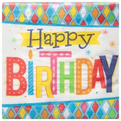 Party Creations 2 Ply Bright Birthday Napkins 16 ea