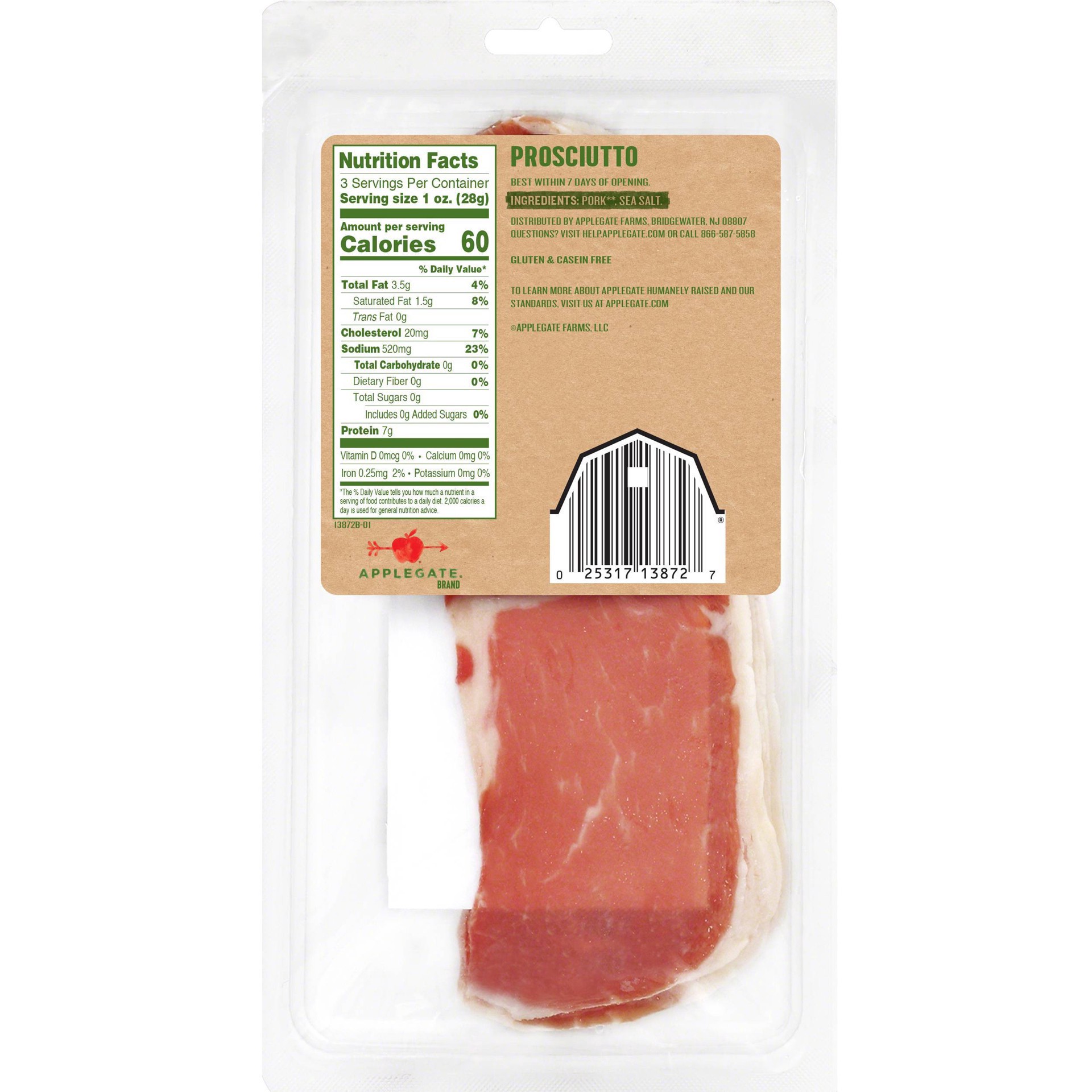 slide 2 of 10, Applegate Naturals Sliced Prosciutto, 3 oz