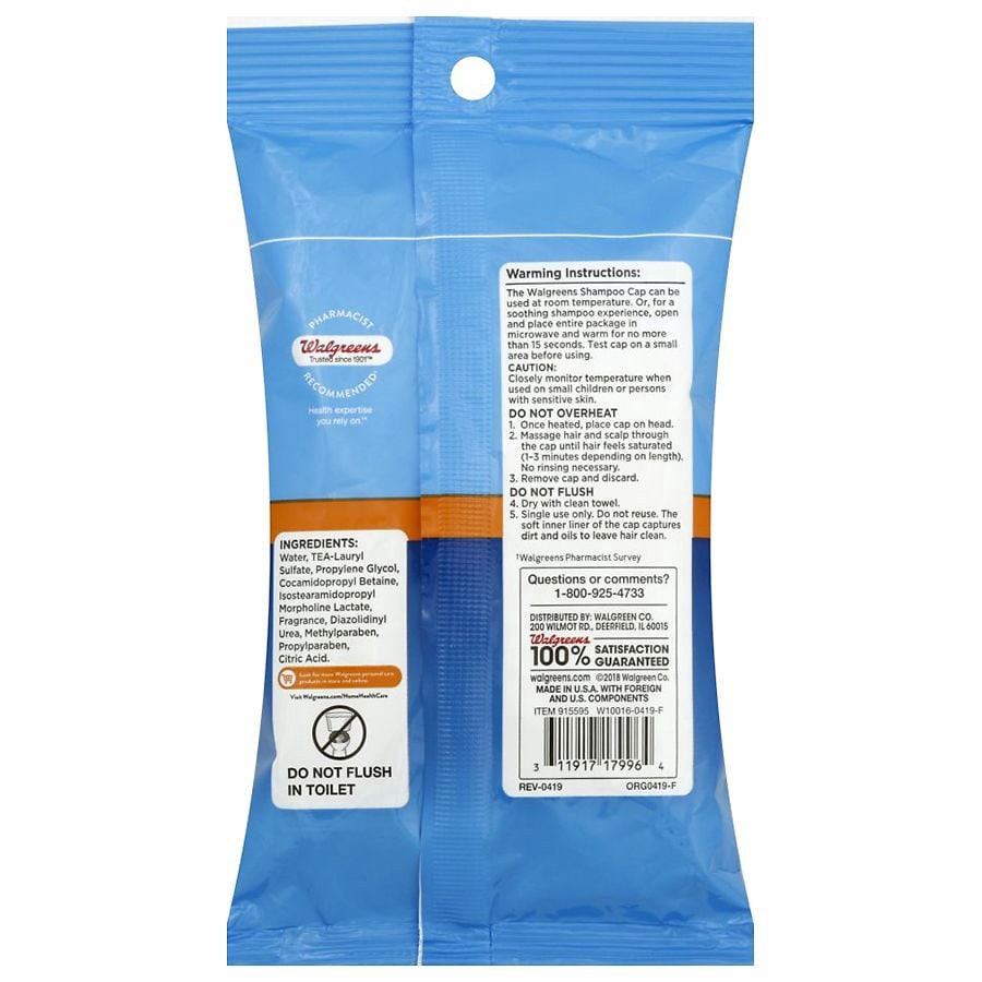 slide 3 of 3, Walgreens Rinse-Free Shampoo Cap, 1 ct