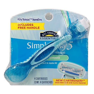 slide 1 of 1, Hill Country Fare Simply Silky 5 Refill With Bonus Handle, 1 ct