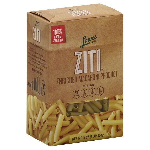 slide 1 of 1, Lowes Foods Pasta Ziti, 16 oz