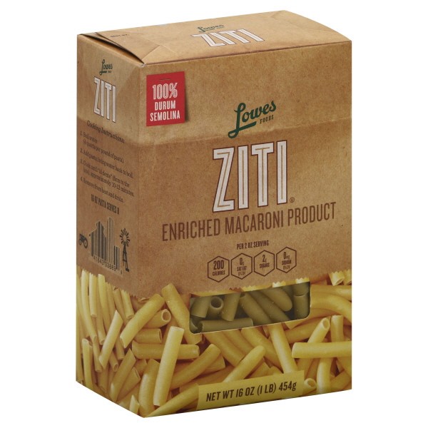 slide 1 of 1, Lowes Foods Pasta Ziti - 16 oz, 16 oz