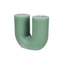 U Shape Candle Green Unscented