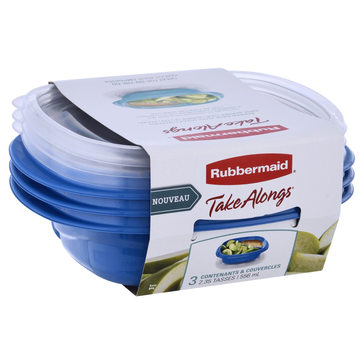slide 2 of 9, Rubbermaid Take Alongs 2.35 Cups Containers & Lids 3 ea, 3 ct