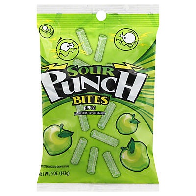 slide 1 of 8, Sour Punch Zappin Apple Bites Candy, 5 oz