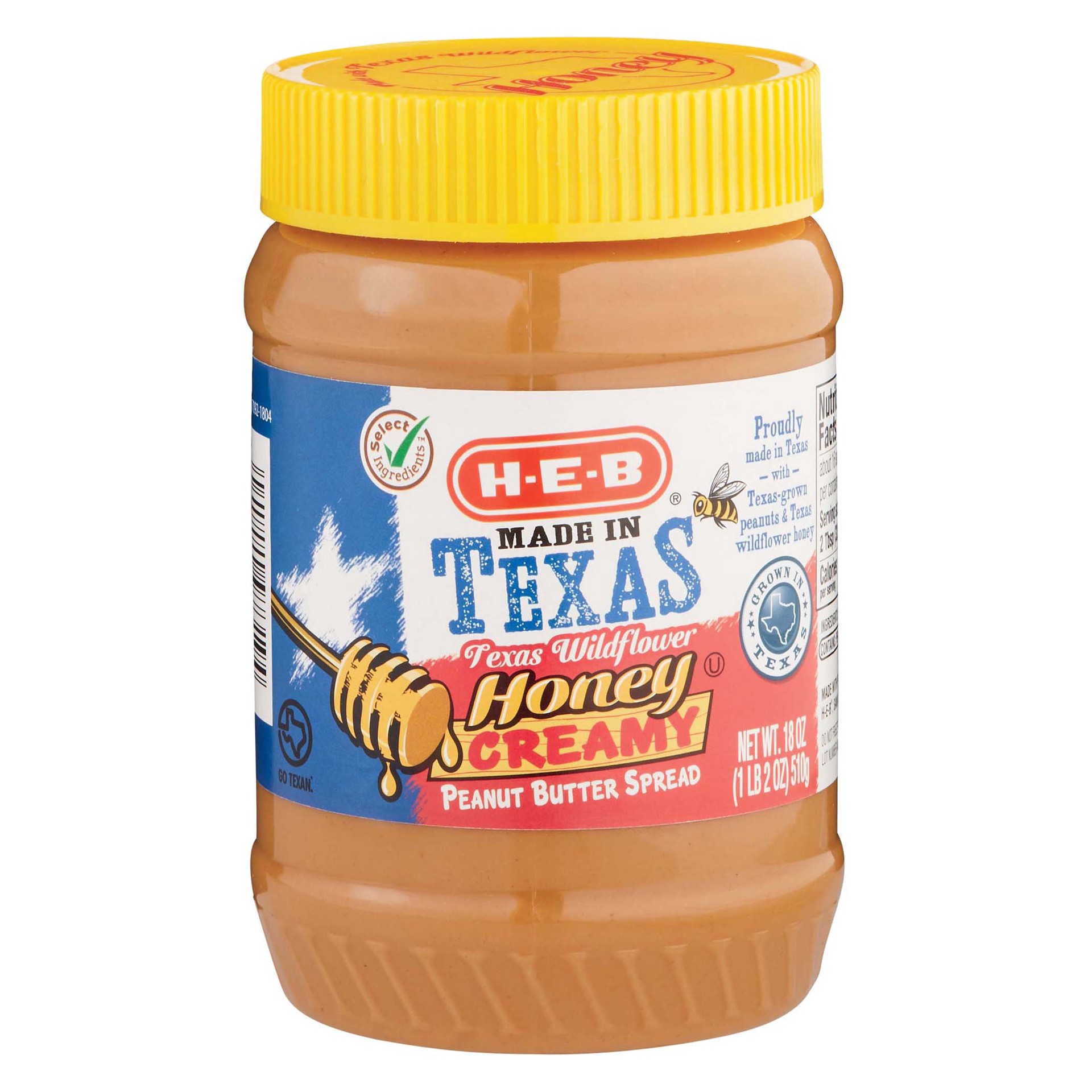 slide 1 of 1, H-B Texas Wildflower Honey Creamy Peanut Butter Spread - 18 oz, 18 oz