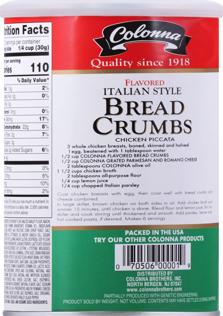 slide 6 of 12, Colonna Italian Style Flavored Bread Crumbs 13 oz, 13 oz