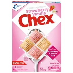 Strawberry Vanilla Chex Cereal, Gluten Free Breakfast Cereal, Made with Whole Grain, 12.4 oz