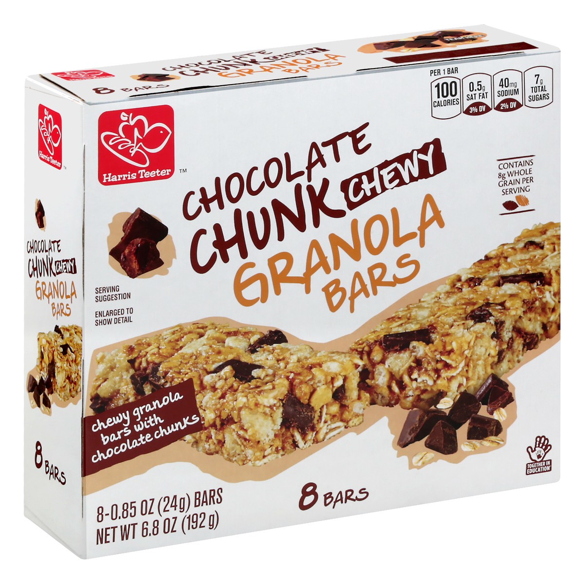 slide 9 of 10, Harris Teeter Chocolate Chunk Chewy Granola Bars, 6.8 oz