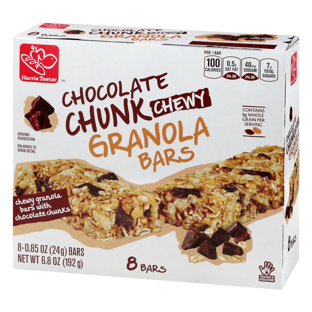 slide 6 of 10, Harris Teeter Chocolate Chunk Chewy Granola Bars, 6.8 oz