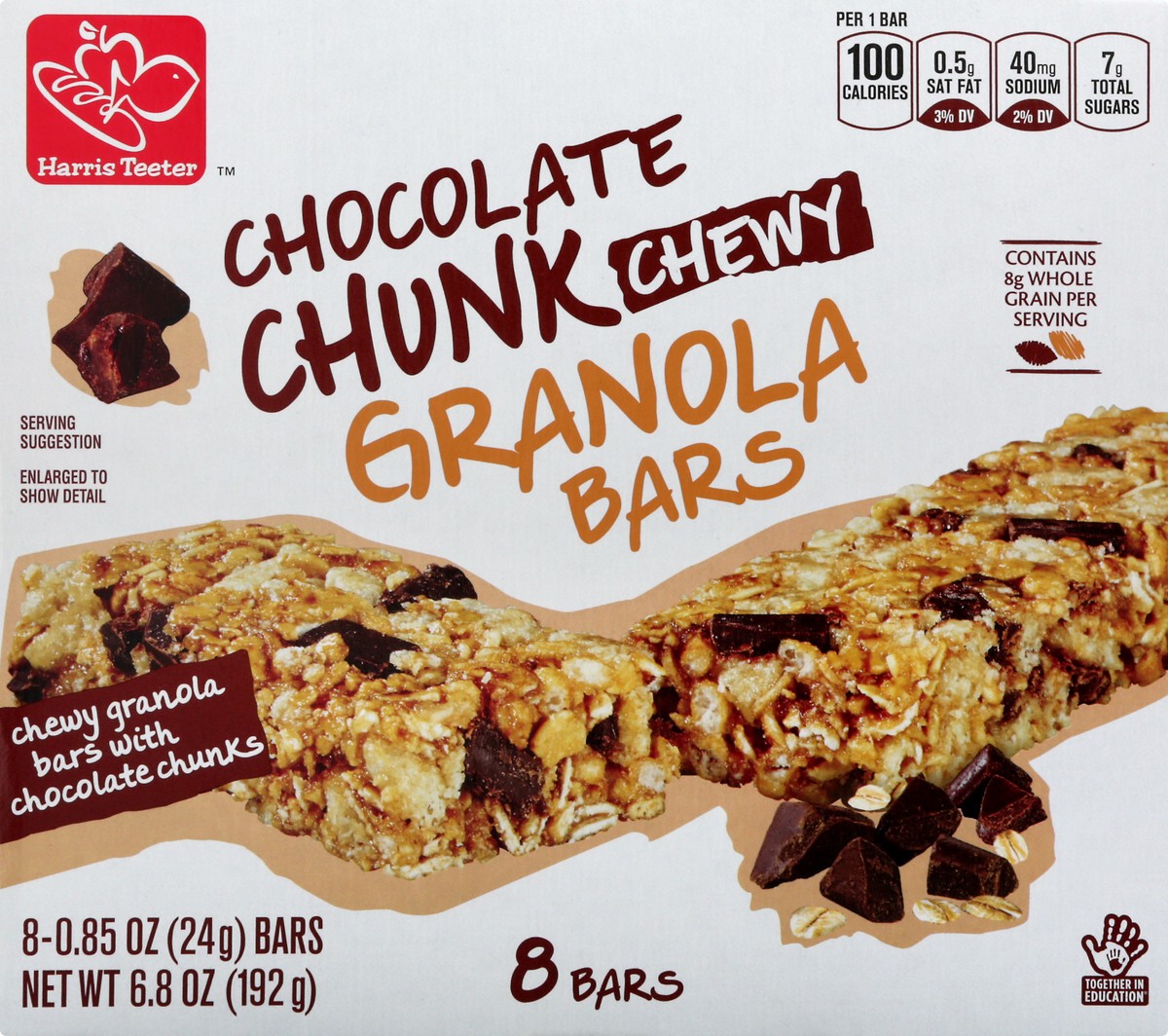 slide 5 of 10, Harris Teeter Chocolate Chunk Chewy Granola Bars, 6.8 oz