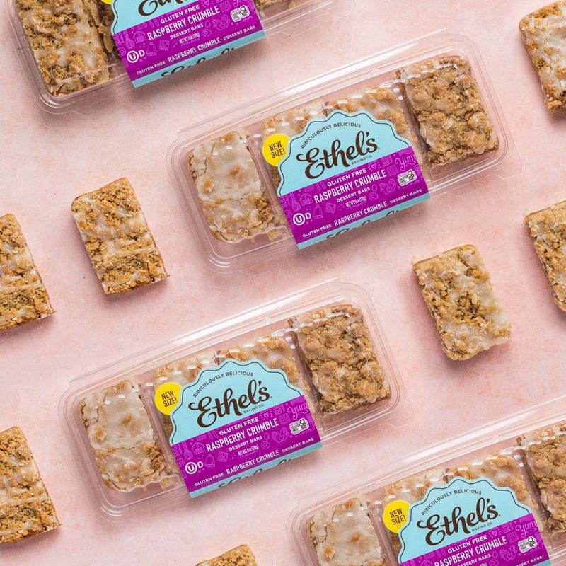 slide 4 of 5, Ethel's Baking Co. Raspberry Crumble Dessert Bars 4CT Tray, 6 oz