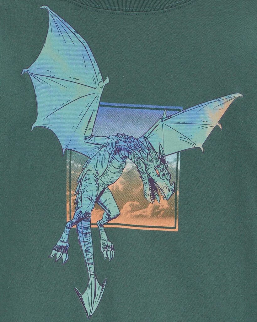 slide 2 of 2, Oshkosh Kid Dragon Graphic Tee Green L, 1 ct