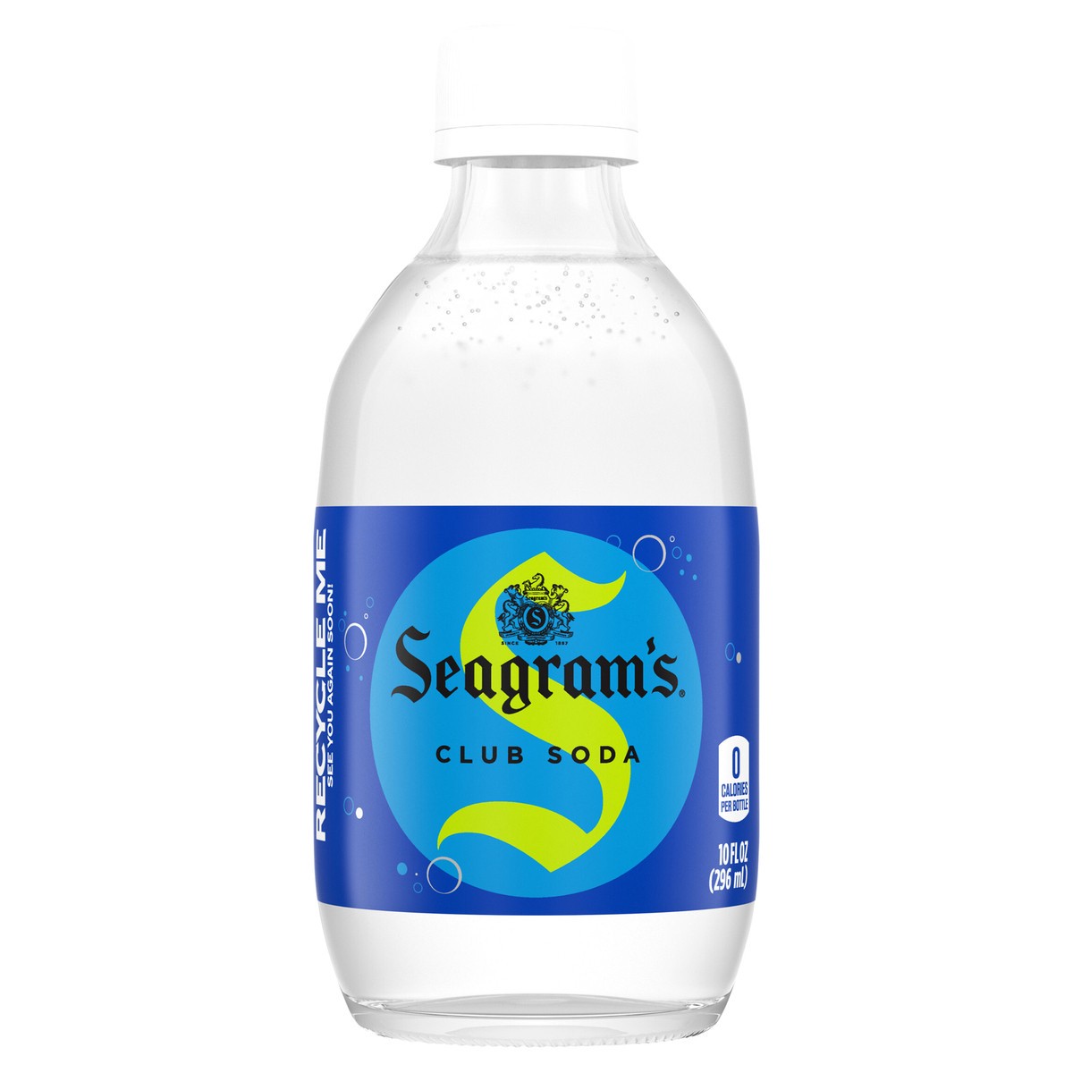slide 1 of 9, Seagram's Seagrams Club Soda Glass Bottle- 10 fl oz, 60 oz