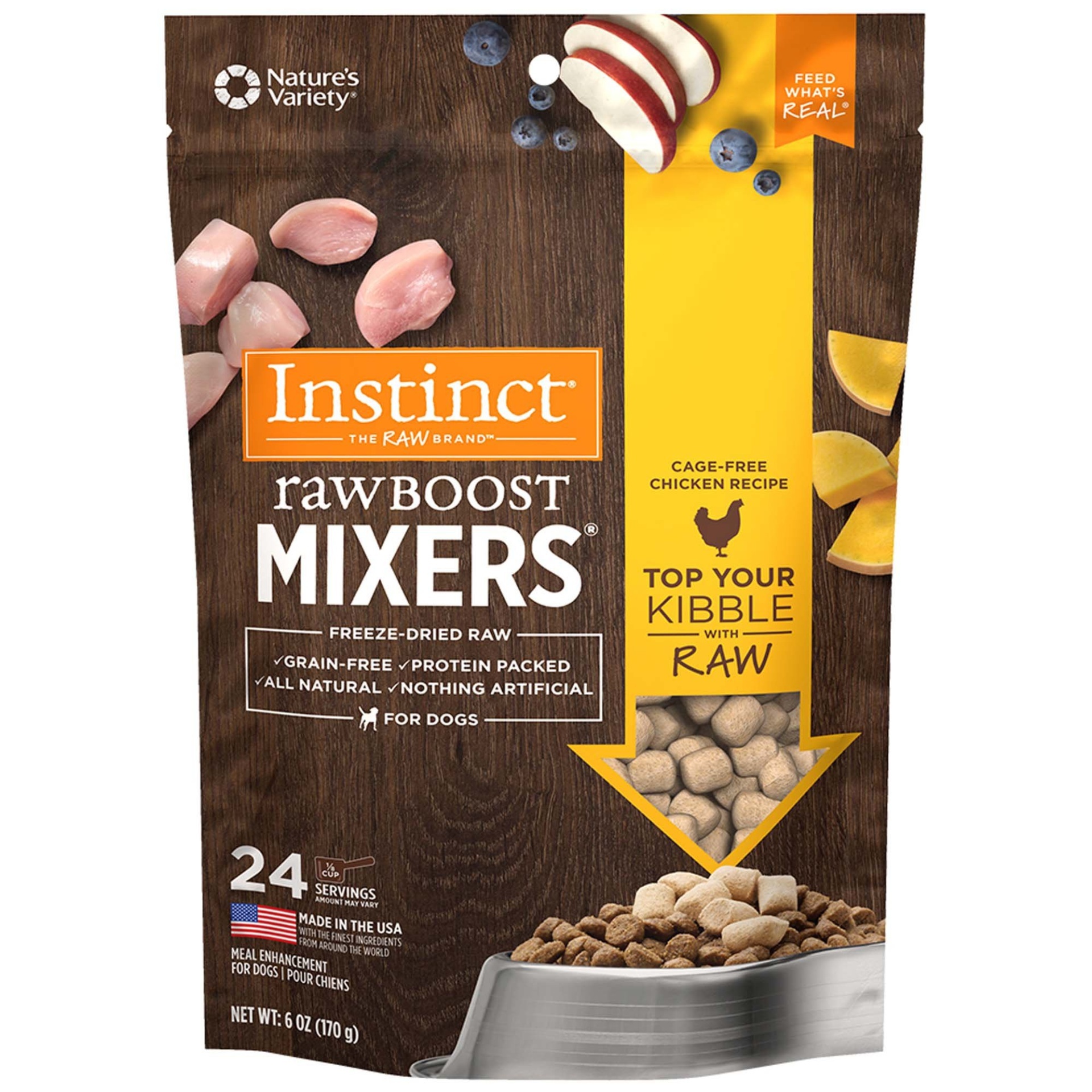 slide 1 of 1, Nature's Variety Instinct Freeze Dried Raw Boost Mixers Grain Free Chicken All Natural Dog Food Topper, 6 oz