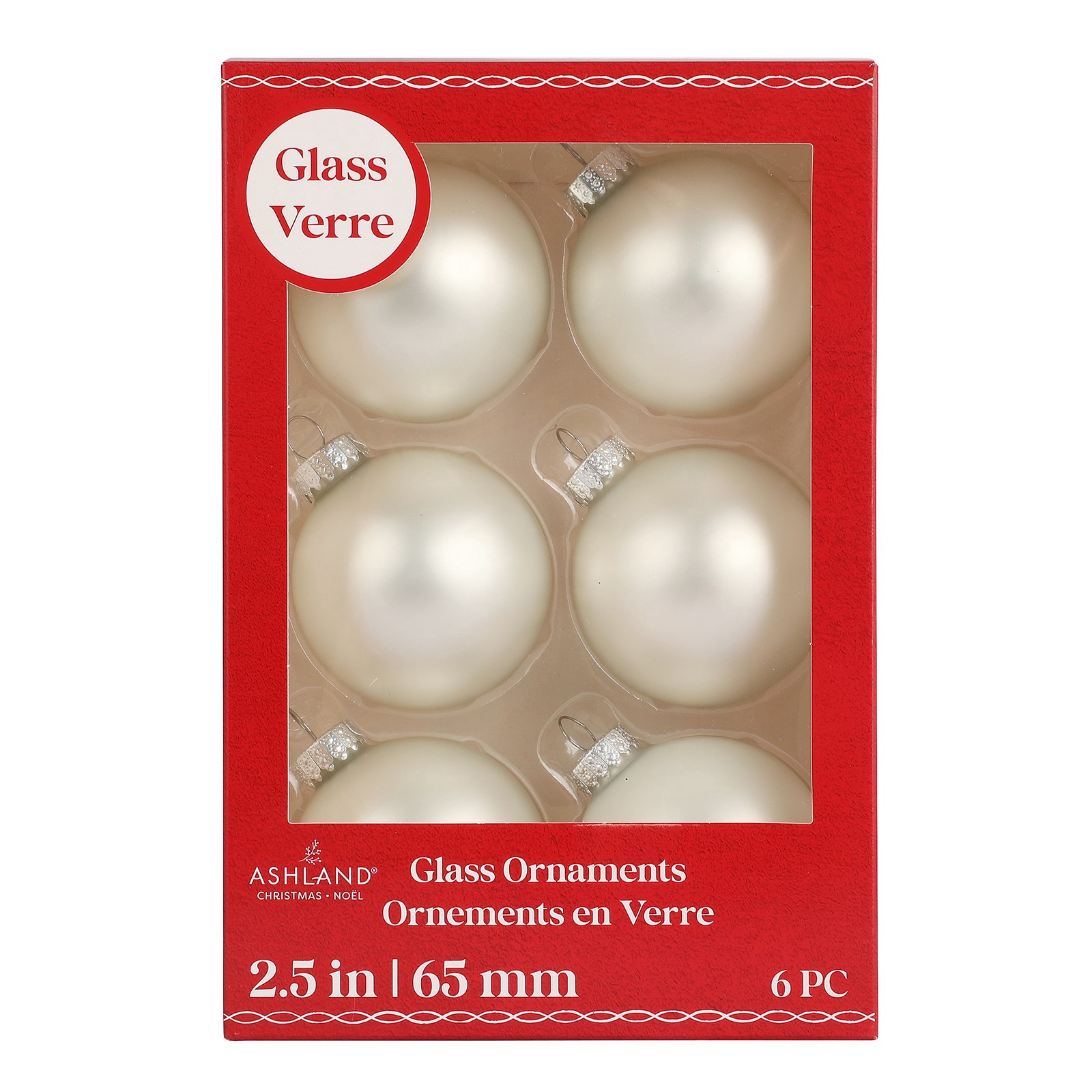 slide 3 of 3, 6 Pack 2.5" Satin Glass Ball Ornaments By Ashland, 6 ct