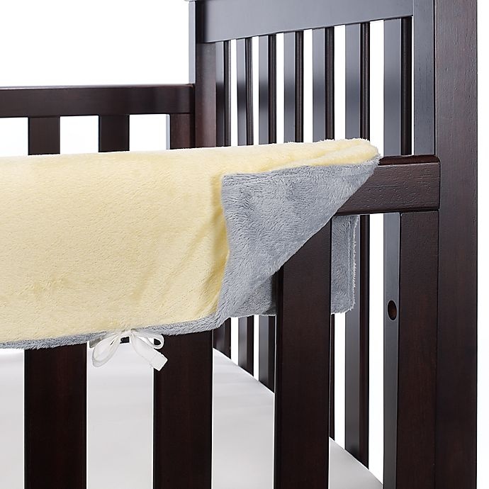 slide 1 of 9, Go Mama Go Designs Teething Guard for Crib - Yellow/Grey, 52 in x 12 in