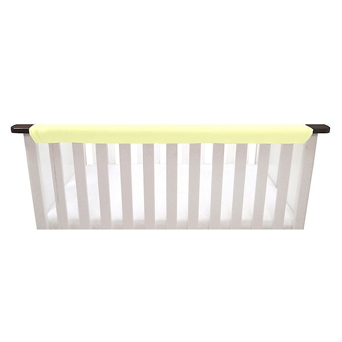 slide 3 of 9, Go Mama Go Designs Teething Guard for Crib - Yellow/Grey, 52 in x 12 in