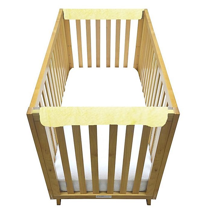 slide 8 of 9, Go Mama Go Designs Teething Guard for Crib - Yellow/Grey, 52 in x 12 in