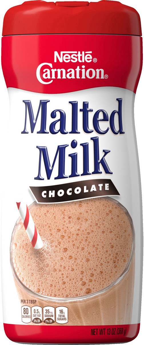 slide 8 of 12, Nestlé Carnation Chocolate Malted Milk Mix 13 oz. Canister, 13 oz