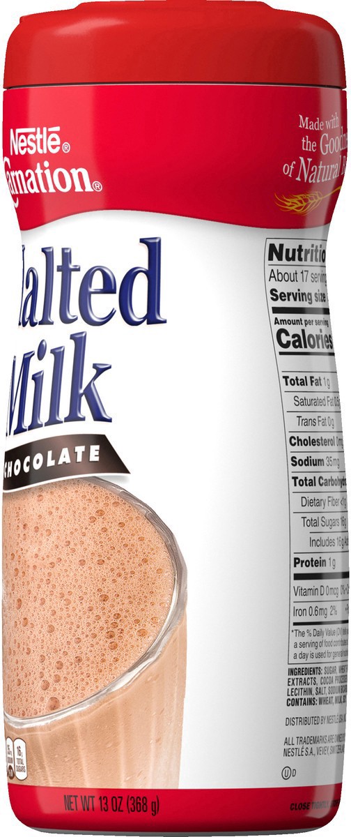 slide 2 of 12, Nestlé Carnation Chocolate Malted Milk Mix 13 oz. Canister, 13 oz
