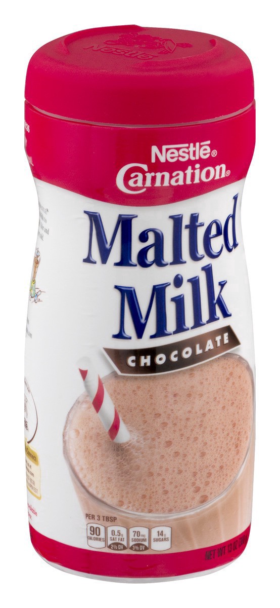 slide 4 of 12, Nestlé Carnation Chocolate Malted Milk Mix 13 oz. Canister, 13 oz