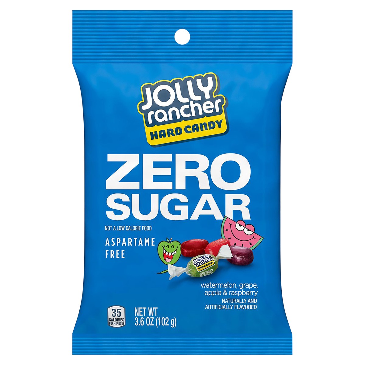 slide 1 of 6, Jolly Rancher Zero Sugar Assorted Fruit Flavored Hard Candy Bag, 3.6 oz, 3.6 oz