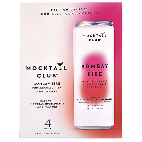 slide 1 of 1, Mocktail Club Bombay Fire Non Alcoholic 4 Cans - 12 Fl. Oz., 12 fl oz
