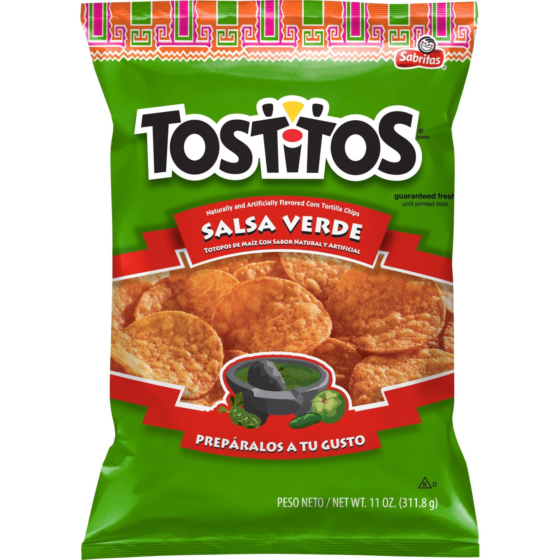 slide 1 of 3, Tostitos Salsa Verde Tortilla Chips - 11oz, 11 oz