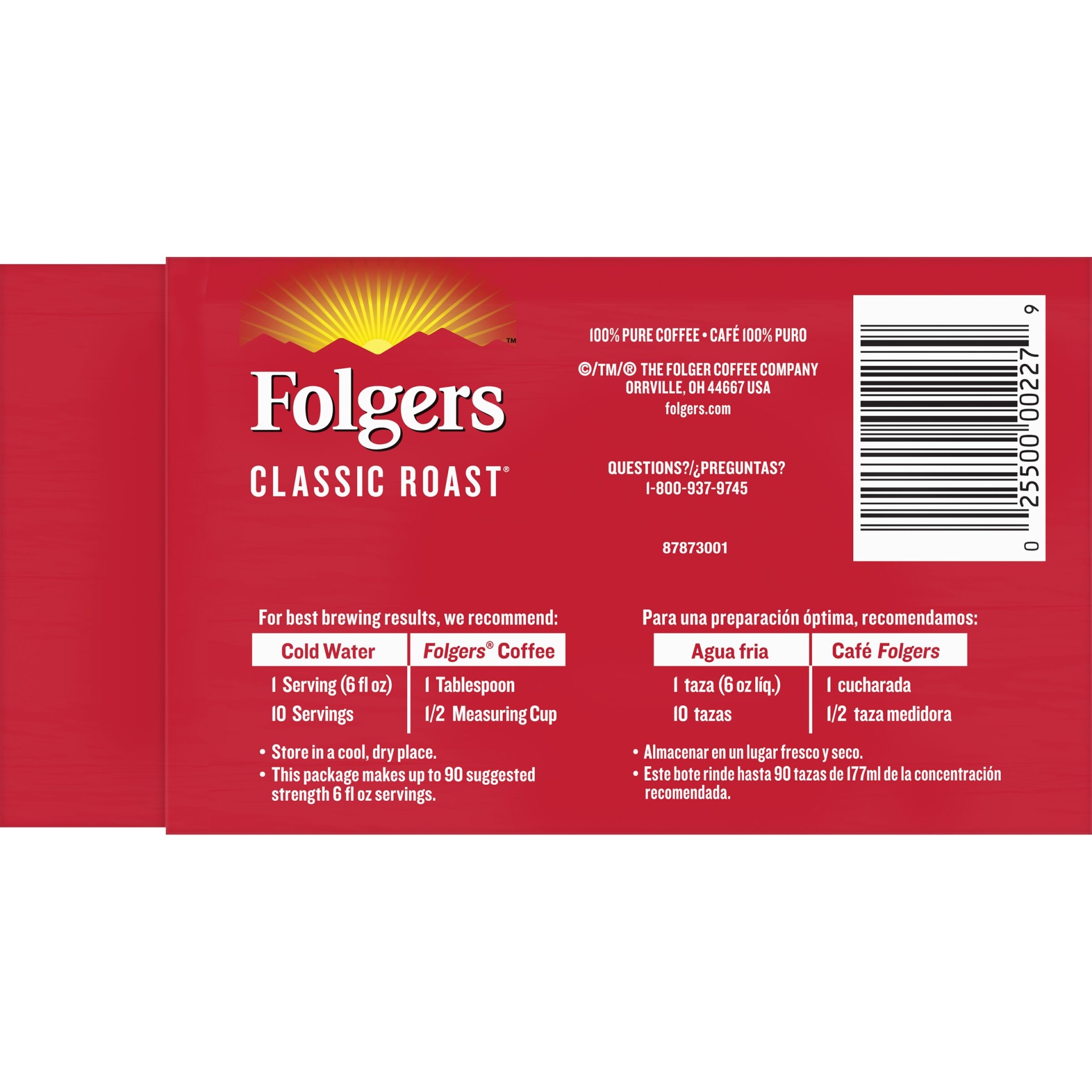 slide 2 of 3, Folgers Classic Medium Roast Ground Coffee Refill Pack, 11.3 oz