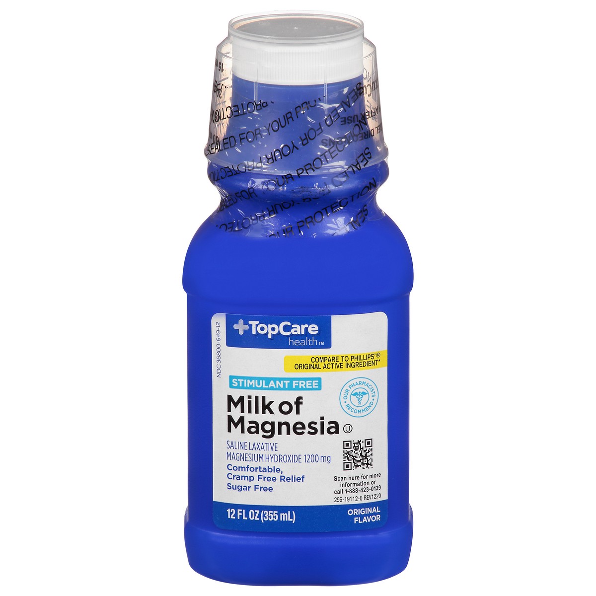 slide 1 of 9, TopCare Milk Of Magnesia, 12 fl oz