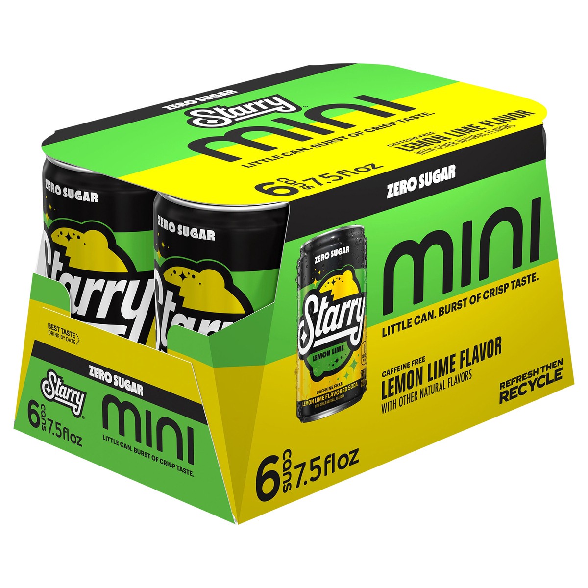 slide 4 of 11, Starry Zero Sugar Soda Lemon Lime , Paperboard - 6 ct, 6 ct