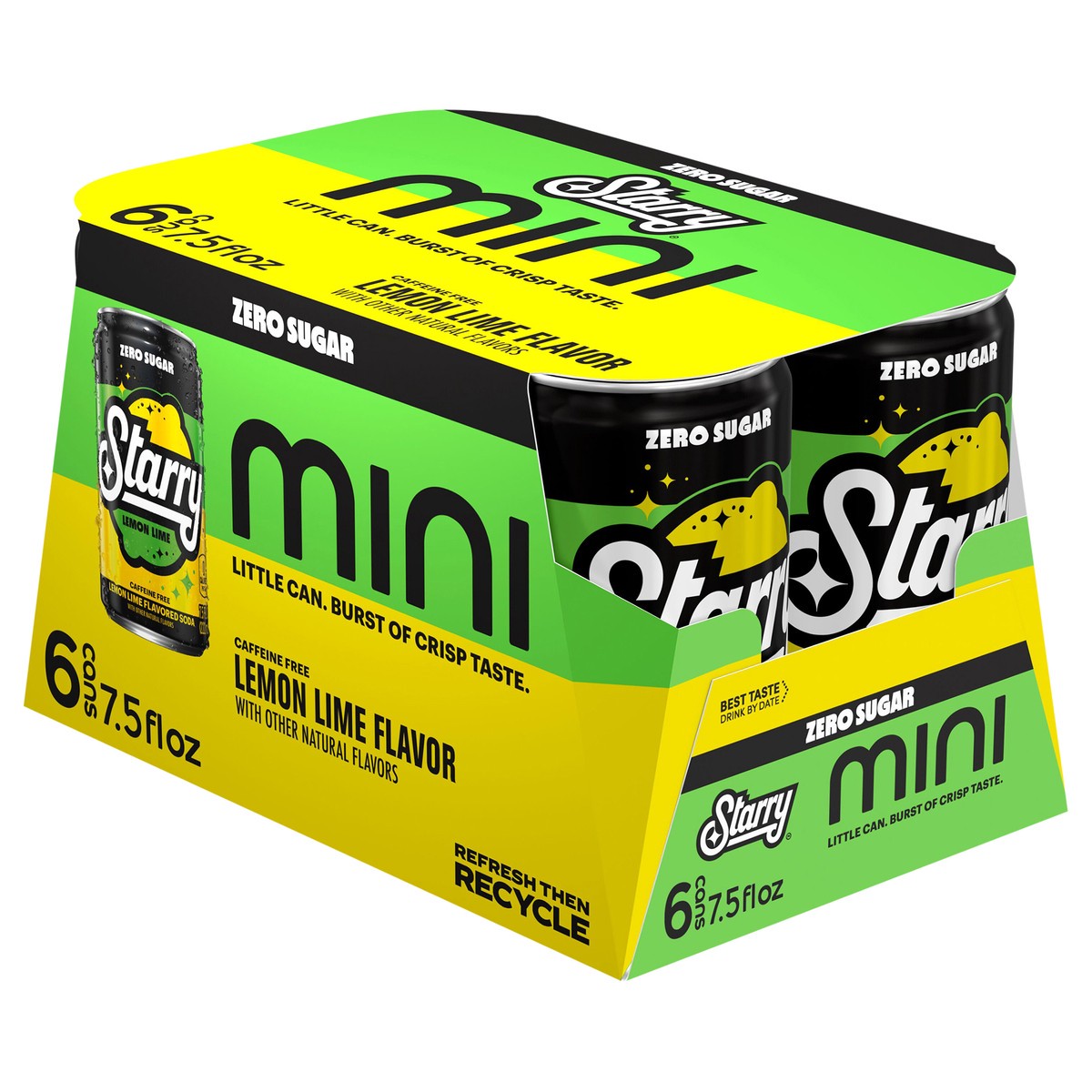 slide 8 of 11, Starry Zero Sugar Soda Lemon Lime , Paperboard - 6 ct, 6 ct