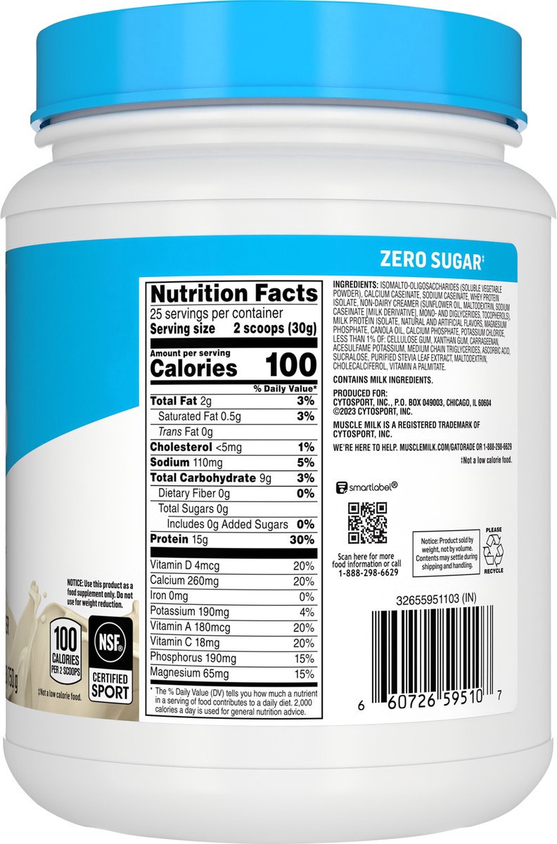 slide 2 of 5, Muscle Milk Powder Beverage Mix, 26.5 oz