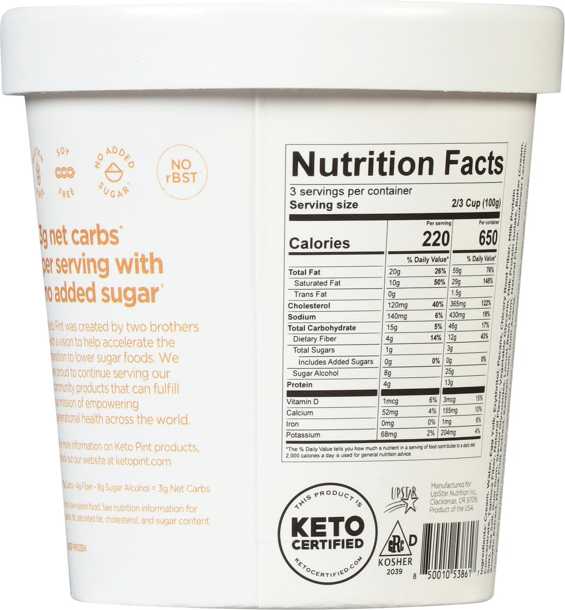 slide 9 of 9, Keto Pint Zero Added Sugar Butter Pecan Ice Cream 1 pt, 1 pint