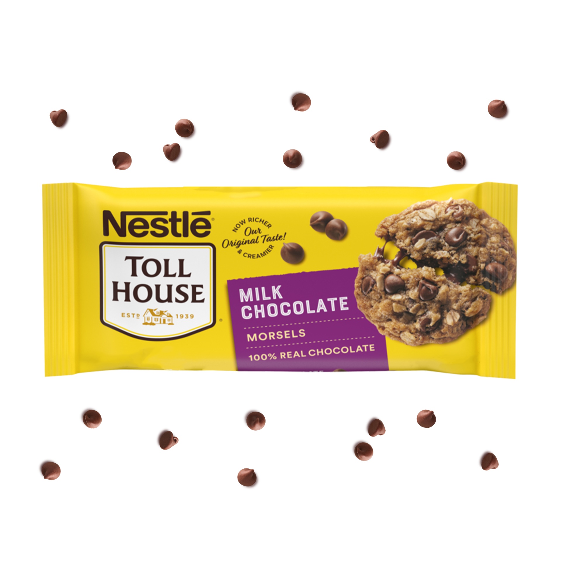 slide 1 of 9, Toll House Real Milk Chocolate Chip Morsels, 12 oz