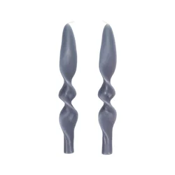 Wide Twist Tapers 2pk Blue Unscented