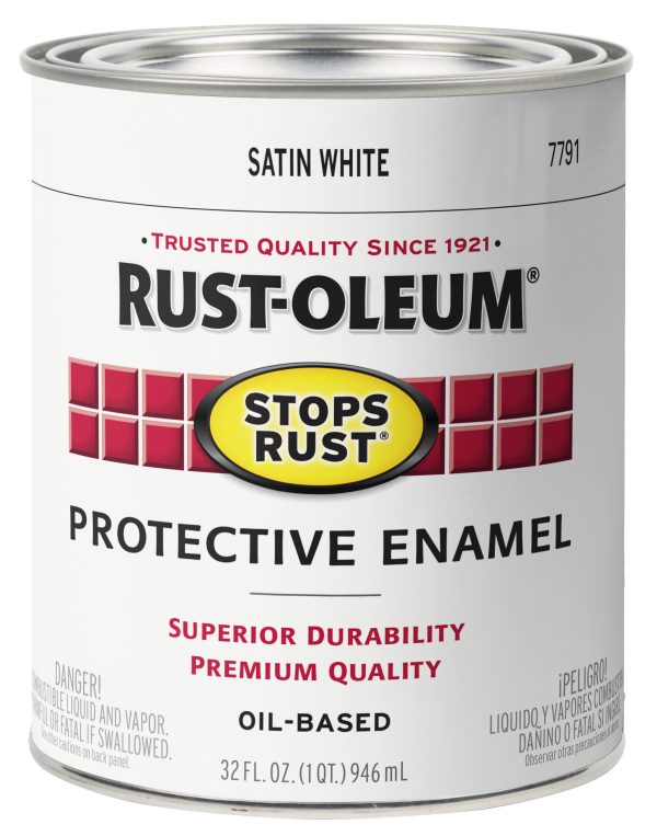 slide 21 of 25, Rust-Oleum Stops Rust Protective Enamel Paint - 7791502, Quart, Satin White, 1 qt