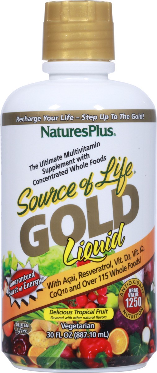 slide 10 of 12, Nature's Plus Source of Life Gold Liquid Delicious Tropical Fruit Multivitamin 30 fl oz, 30 fl oz