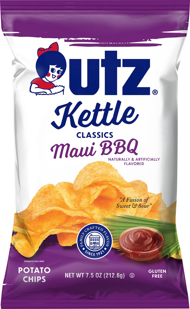 slide 3 of 7, Utz 7.5 oz Utz Kettle Classics Maui BBQ Potato Chips, 7.5 oz