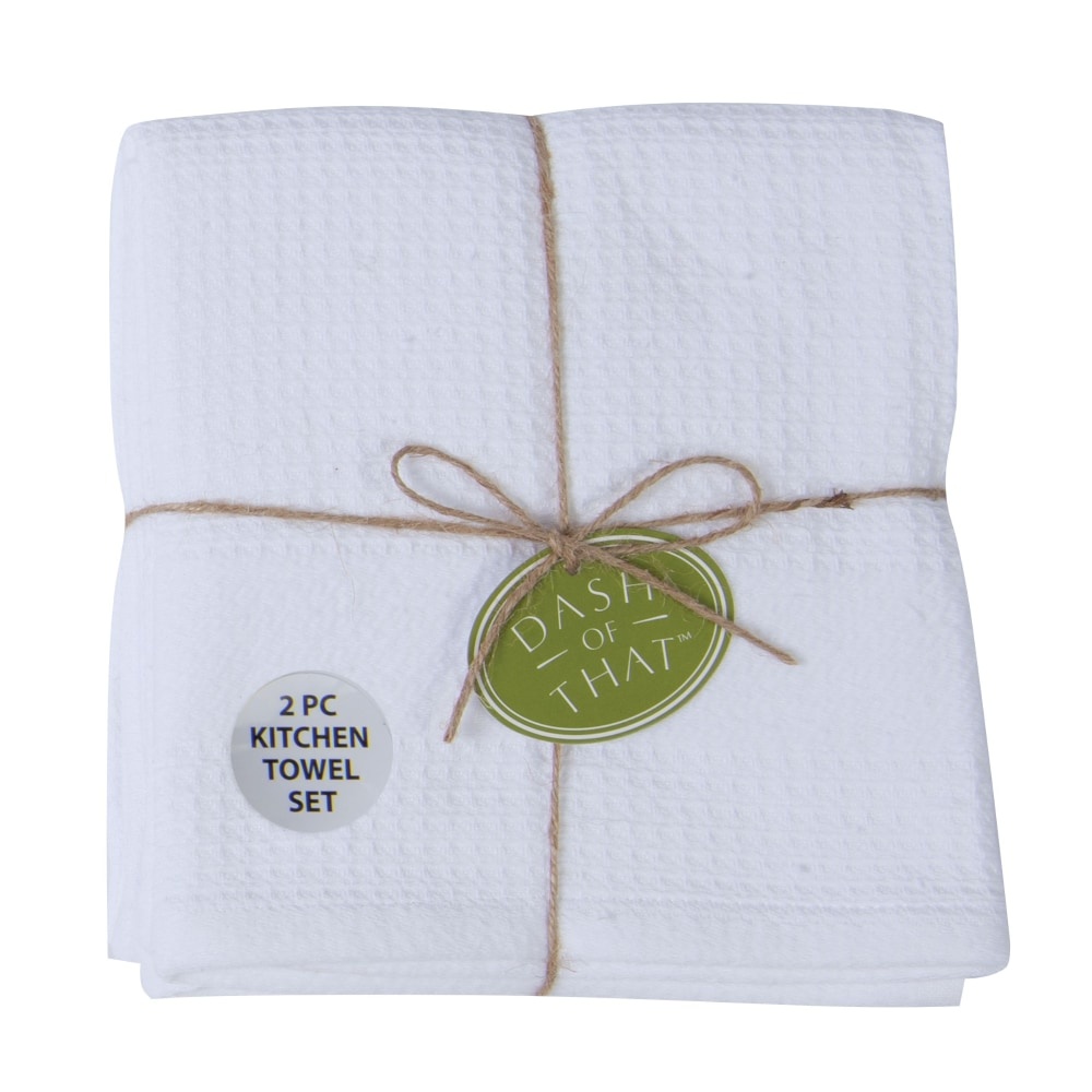 slide 1 of 1, Dash of That Cotton Kitchen Towels - White, 2 ct