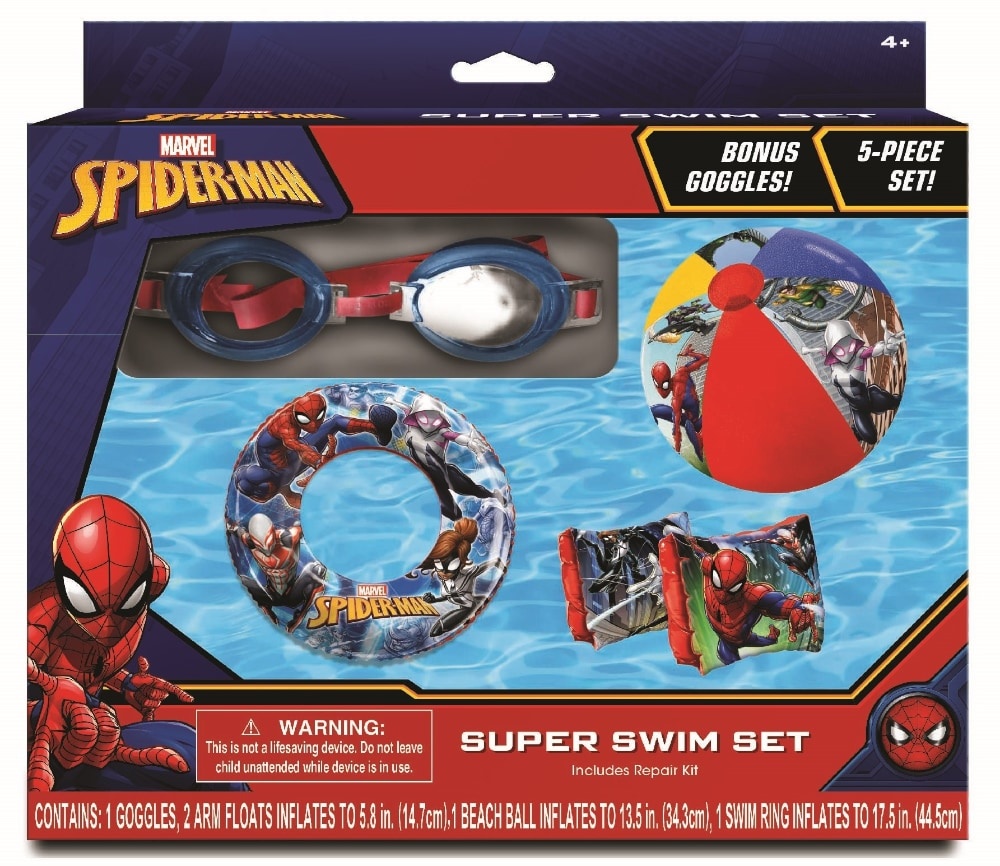 slide 1 of 1, Marvel Spiderman Inflatable Swim Set 5 Pack, 5 ct