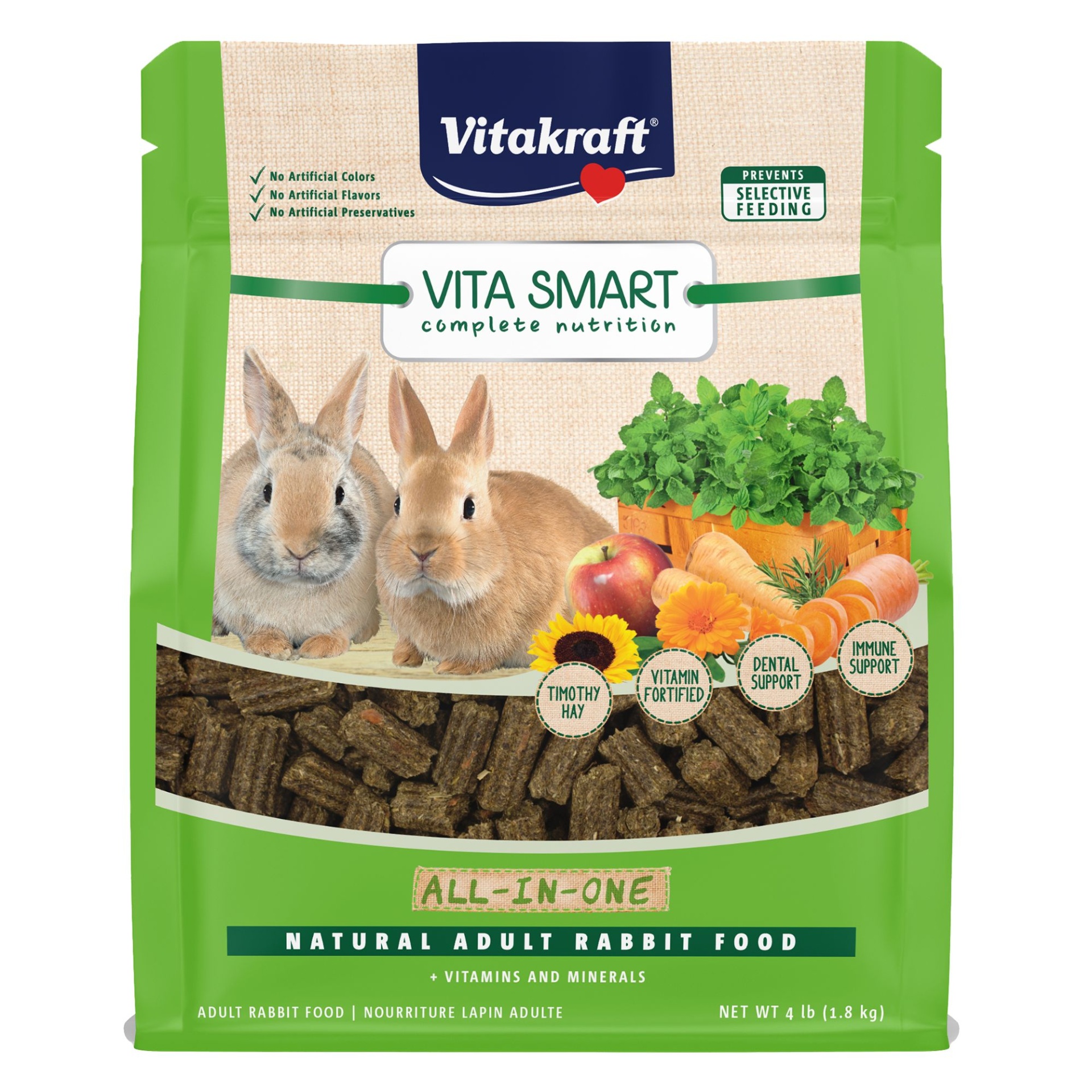 slide 1 of 1, Vitakraft Vita Smart Complete Nutrition Natural Rabbit Food, 4 lb