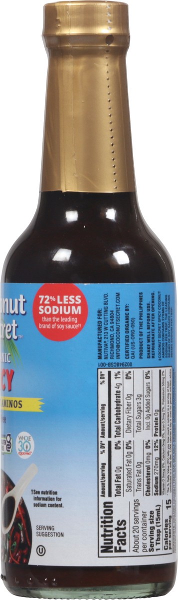 slide 4 of 12, Coconut Secret Spicy Coconut Aminos, 10 oz